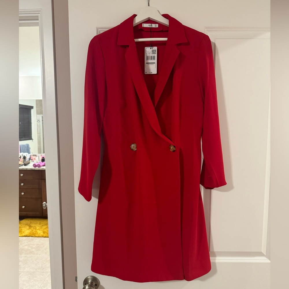 Mango blazer dress red